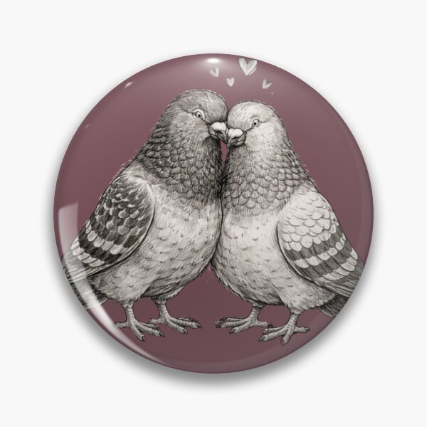 Item preview, Romantic Pigeon Couple Charcoal Sketch designed and sold by azule1.