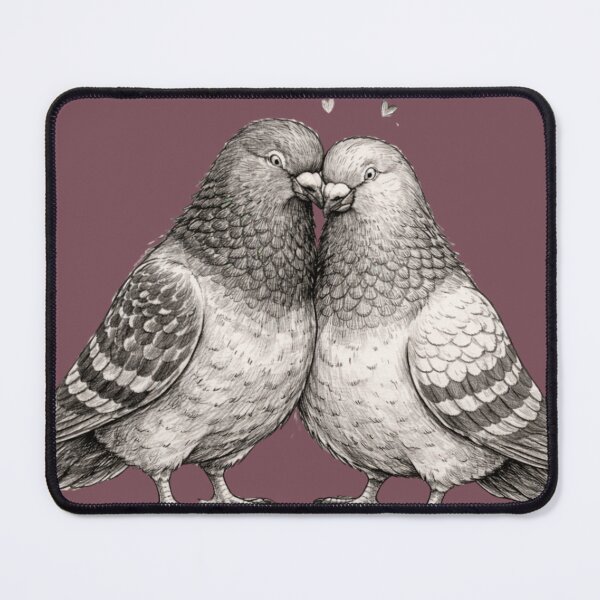 Item preview, Romantic Pigeon Couple Charcoal Sketch designed and sold by azule1.