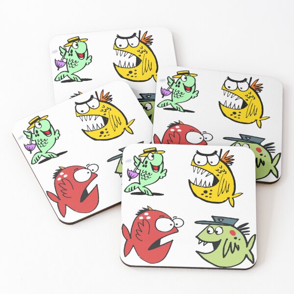 Item preview, Grumpy and funny sea fish stickers designed and sold by Al Benge - NZ & Australian Art.