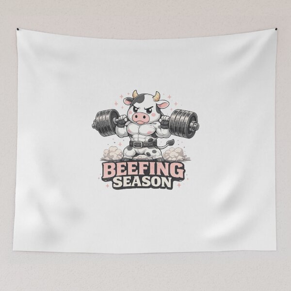Item preview, Beefing Season Bulking Cow Gym Motivation designed and sold by Digistore1221.