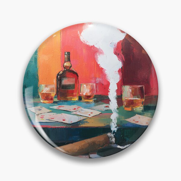 Item preview, Whisky y apuestas: Noche de póker con puros. Colores vibrantes y camaradería atemporal. designed and sold by OlfactoART Studio.