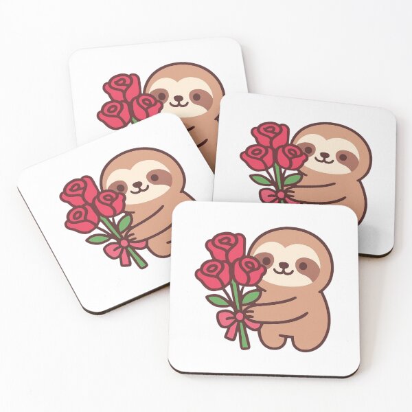 Item preview, Slowly Falling for You Sloth - Cute Valentine Sticker designed and sold by foryouandyours.