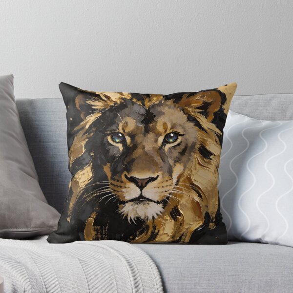 Item preview, The Gilded Lion — Blue-Eyed Gold Portrait designed and sold by IsabellaBorduasArt.