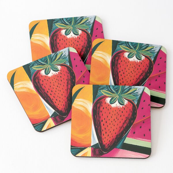 Item preview, Summer Fruit Trio - Orange Strawberry and Watermelon in Bold Contemporary Color designed and sold by OlfactoART Studio.