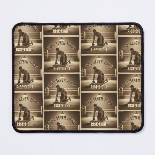 Item preview, "Fall Seven Times, Rise Eight" - Boxer Silhouette – Motivational Boxing Quote - Vintage Design designed and sold by Donsean22.