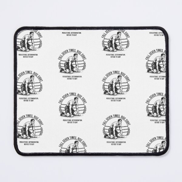 Item preview, "Fall Seven Times, Rise Eight" - Boxer Silhouette – Motivational Boxing Quote - Drawing Design designed and sold by Donsean22.