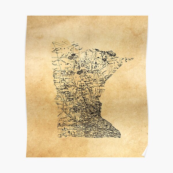 Old Map of Minnesota Poster