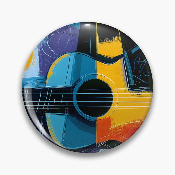 Item preview, Cubist Acoustic Guitar - Bold Geometric Forms in a Vibrant Celebration of Music designed and sold by OlfactoART Studio.
