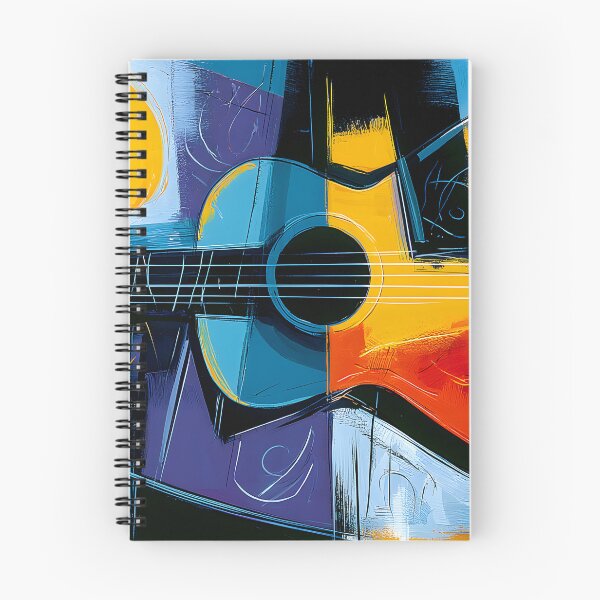 Item preview, Cubist Acoustic Guitar - Bold Geometric Forms in a Vibrant Celebration of Music designed and sold by OlfactoART Studio.