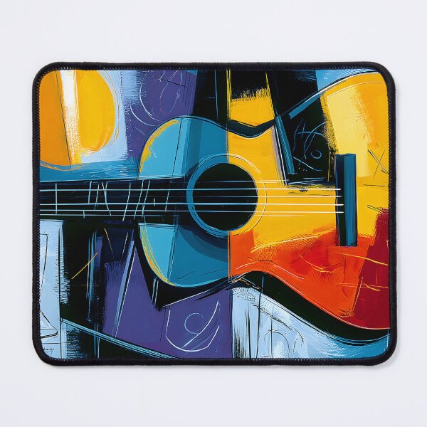 Item preview, Cubist Acoustic Guitar - Bold Geometric Forms in a Vibrant Celebration of Music designed and sold by OlfactoART Studio.