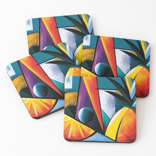 Item preview, Pineapple in Bold Geometry - Vibrant Tropical Forms and Contemporary Abstract Color designed and sold by OlfactoART Studio.