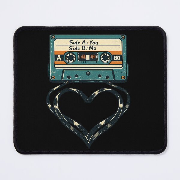 Item preview, Side A You Side B Me Retro Mixtape Cassette Tee designed and sold by CerealBoxInk.