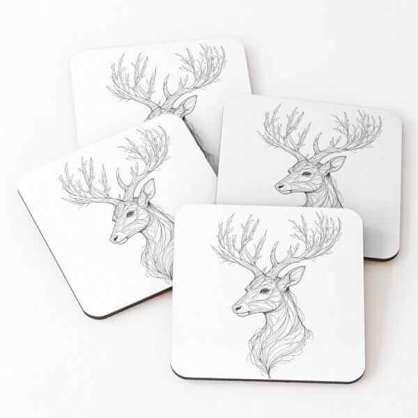 Item preview, Botanical Deer Mandala Line Art – Elegant Antler Nature Design | Woodland Wildlife Illustration designed and sold by PixPixari.