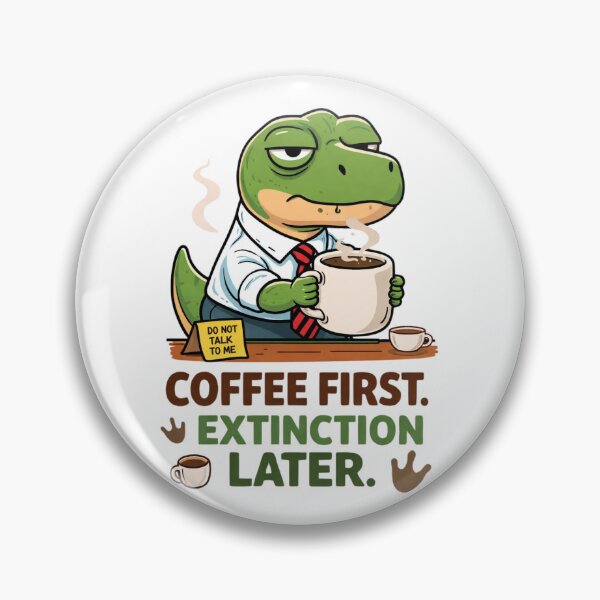 Item preview, Coffee First Extinction Later Dino Office designed and sold by Print Loft.
