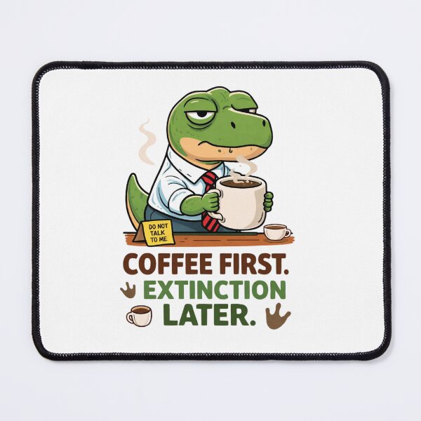 Item preview, Coffee First Extinction Later Dino Office designed and sold by Print Loft.