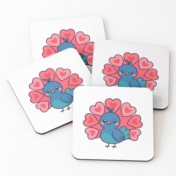 Item preview, Show Your Love Peacock - Valentine Kawaii Sticker designed and sold by foryouandyours.