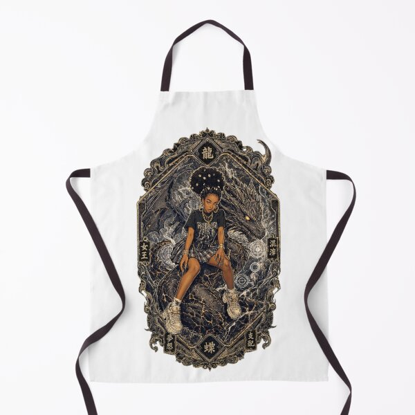Item preview, Cuban Queen & delicate Dragon Tee - Dark Fantasy Ink-Wash Streetwear designed and sold by Ramases-Merch.