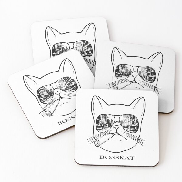 Item preview, BossKat Gangster Cat Smoking Cigar in Aviators designed and sold by A9DesignStore.