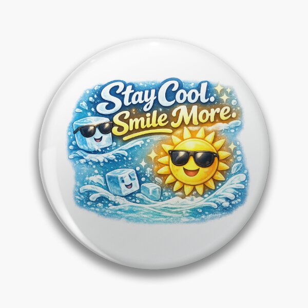 Item preview, Stay Cool Smile More Summer Ice Cube & Sun Cute Funny Sticker designed and sold by sosservice.