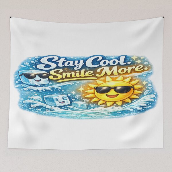 Item preview, Stay Cool Smile More Summer Ice Cube & Sun Cute Funny Sticker designed and sold by sosservice.