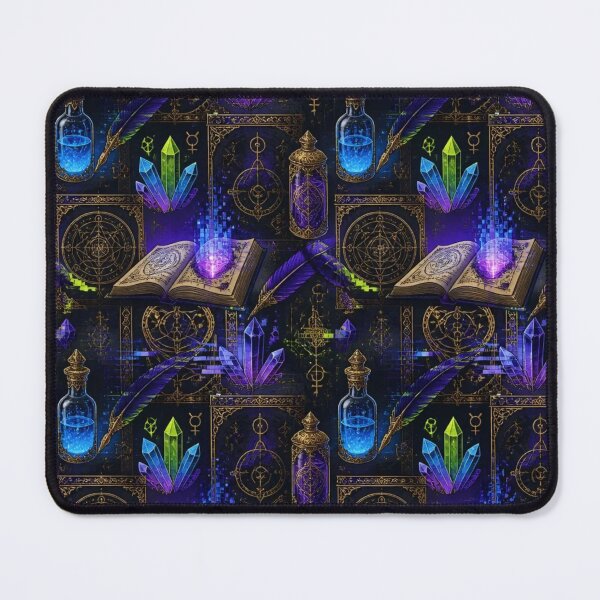 Item preview, Future Medieval Alchemy Digital Glitch Witchy Aesthetic Seamless Pattern designed and sold by StickyGuys.
