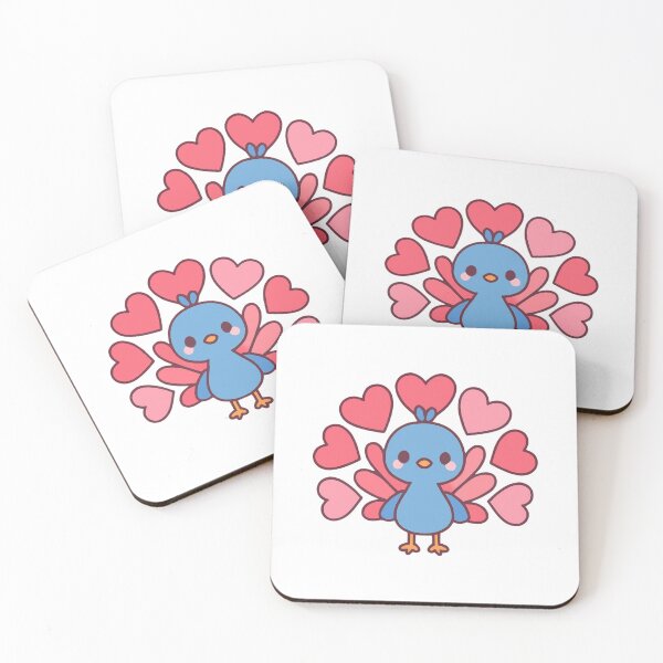 Item preview, Show Your Love Peacock - Valentine Kawaii Sticker designed and sold by foryouandyours.