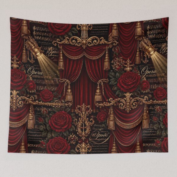 Item preview, Operacore Crimson Velvet Curtain Roses Baroque Luxury Aesthetic  designed and sold by StickyGuys.