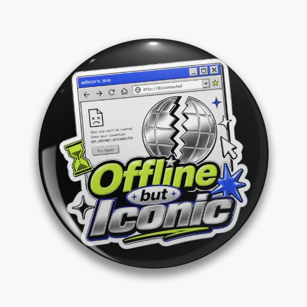 Item preview, Offline But Iconic Retro Internet Sticker  designed and sold by Sketchlegacy.