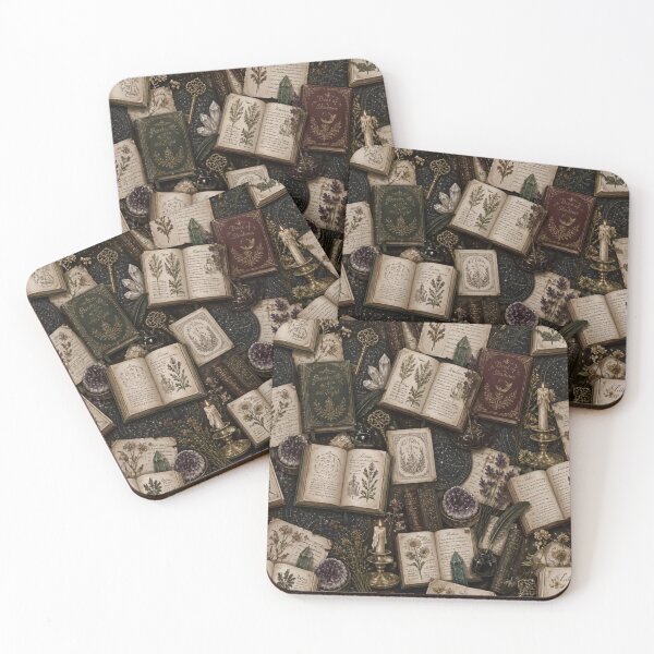 Item preview, Dark Academia Spell Book Library Collage Seamless Cozy Witchy Aesthetic designed and sold by StickyGuys.