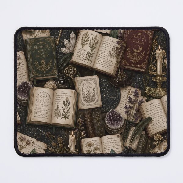 Item preview, Dark Academia Spell Book Library Collage Seamless Cozy Witchy Aesthetic designed and sold by StickyGuys.
