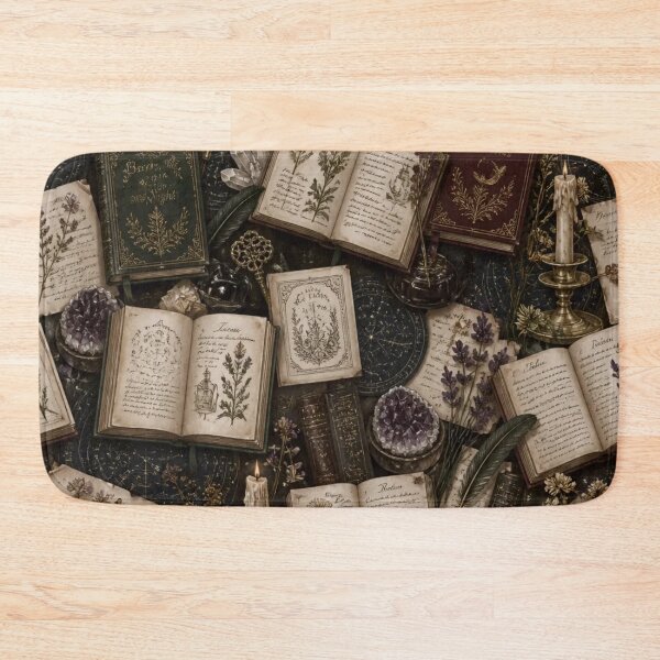 Item preview, Dark Academia Spell Book Library Collage Seamless Cozy Witchy Aesthetic designed and sold by StickyGuys.