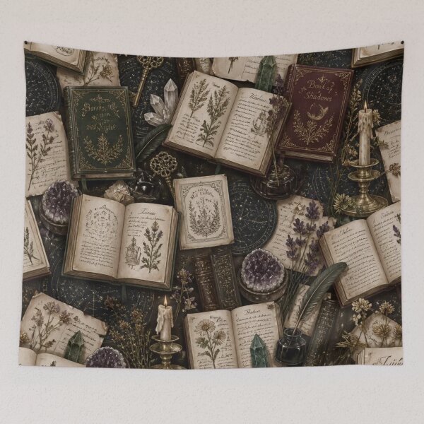 Item preview, Dark Academia Spell Book Library Collage Seamless Cozy Witchy Aesthetic designed and sold by StickyGuys.