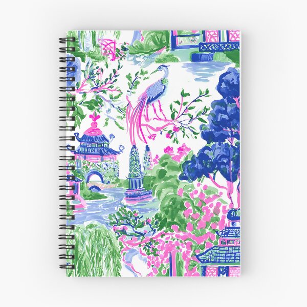 Item preview, Grandmillennial art, heron in preppy chinoiserie garden designed and sold by SophieClimaArt.