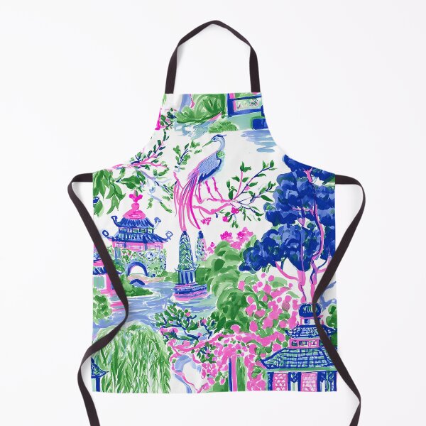 Item preview, Grandmillennial art, heron in preppy chinoiserie garden designed and sold by SophieClimaArt.