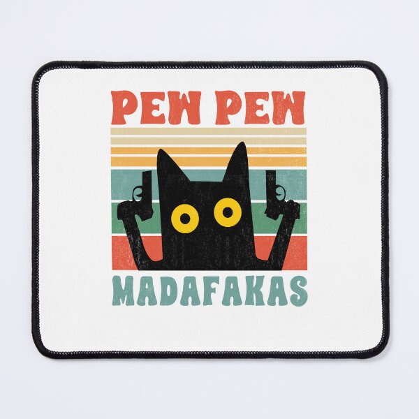 Item preview, Cat Pew Pew Madafakas Retro Vintage Gift designed and sold by PurrfectHome.