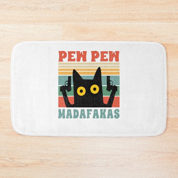 Item preview, Cat Pew Pew Madafakas Retro Vintage Gift designed and sold by PurrfectHome.