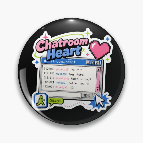Item preview, Chatroom Heart Retro Internet Sticker  designed and sold by Sketchlegacy.
