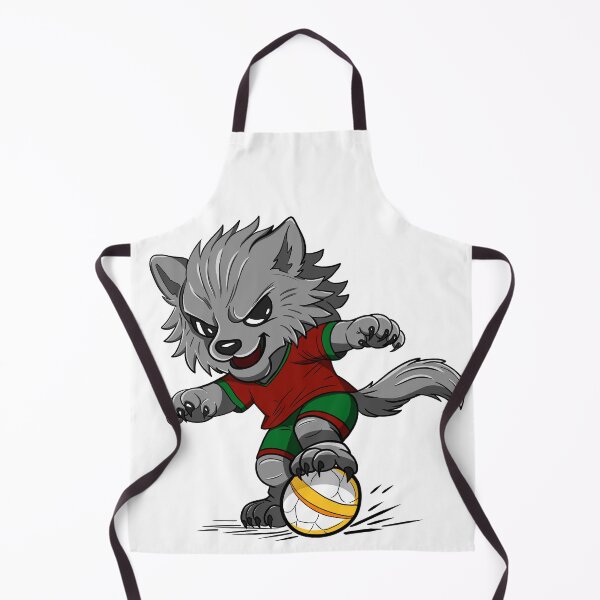 Item preview, Cute Wolf Playing Football Cartoon designed and sold by Phyllya Design.