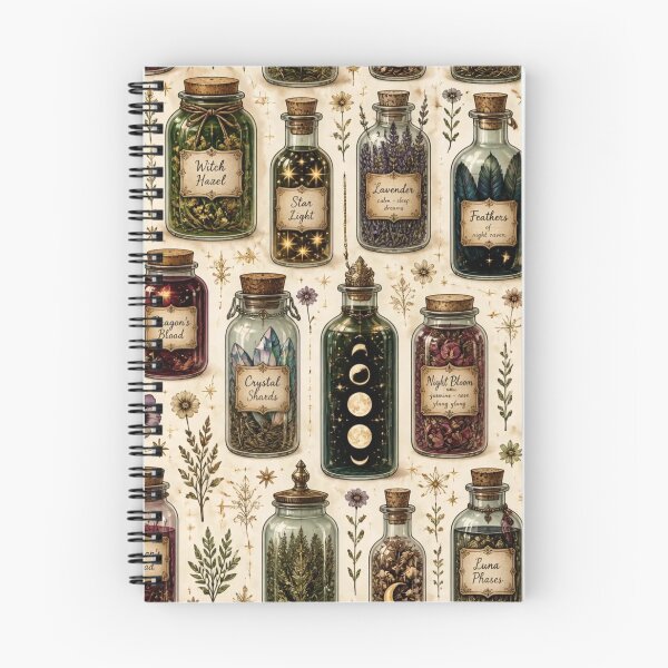 Item preview, Witch Apothecary Jars Potion Bottles Seamless Witchy Mystical Pattern designed and sold by StickyGuys.