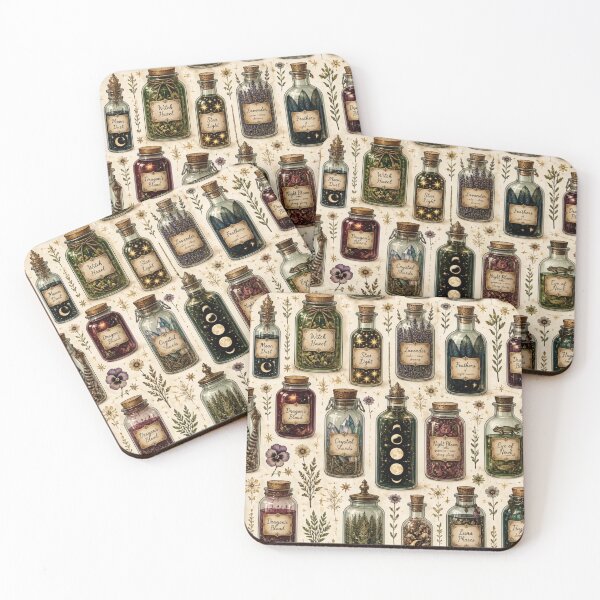 Item preview, Witch Apothecary Jars Potion Bottles Seamless Witchy Mystical Pattern designed and sold by StickyGuys.