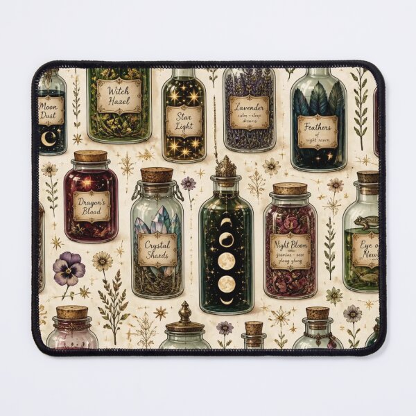 Item preview, Witch Apothecary Jars Potion Bottles Seamless Witchy Mystical Pattern designed and sold by StickyGuys.
