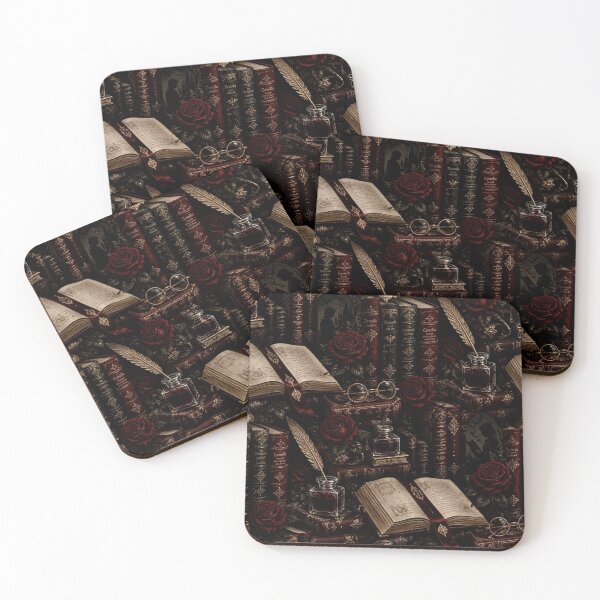 Item preview, Vampire Literature Dark Romance Library Seamless Luxury Aesthetic designed and sold by StickyGuys.