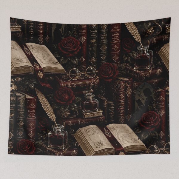 Item preview, Vampire Literature Dark Romance Library Seamless Luxury Aesthetic designed and sold by StickyGuys.