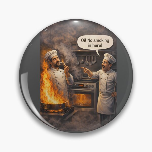 Item preview, No Smoking Funny Chef Kitchen Fire designed and sold by Hornace88studio.