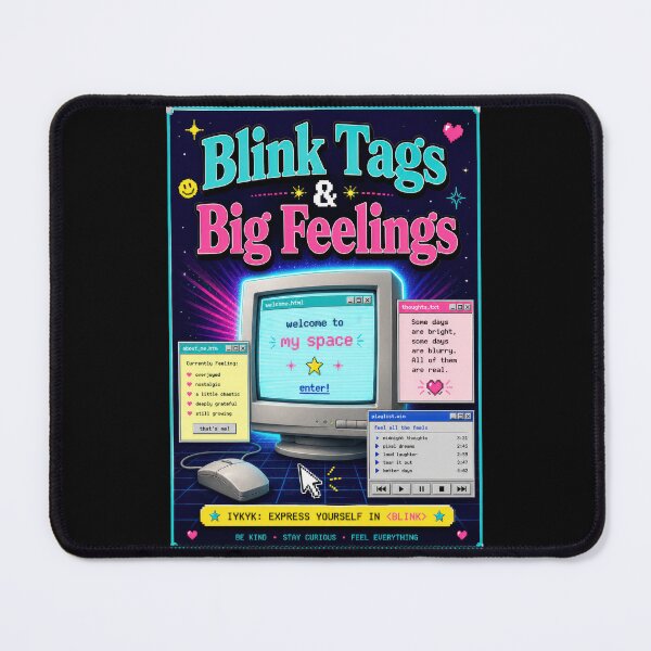 Item preview, Blink Tags and Big Feelings Retro Web Poster  designed and sold by Sketchlegacy.