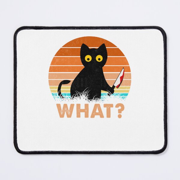 Item preview, Cat What? Murderous Black Cat With Knife Retro Vintage Gift designed and sold by PurrfectHome.