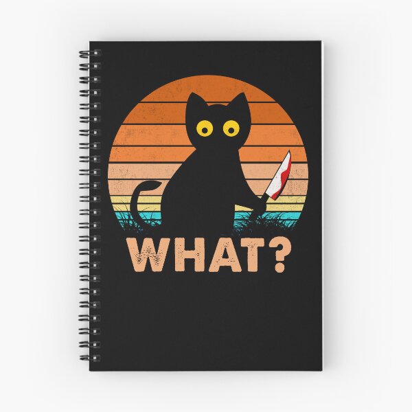 Item preview, Cat What? Murderous Black Cat With Knife Retro Vintage Gift designed and sold by PurrfectHome.