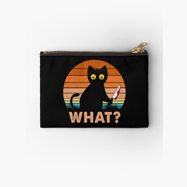 Item preview, Cat What? Murderous Black Cat With Knife Retro Vintage Gift designed and sold by PurrfectHome.