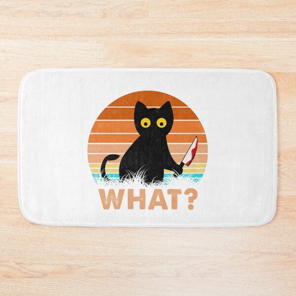 Item preview, Cat What? Murderous Black Cat With Knife Retro Vintage Gift designed and sold by PurrfectHome.