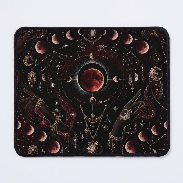 Item preview, Blood Moon Eclipse Dark Feminine Celestial Seamless Astrology Pattern designed and sold by StickyGuys.